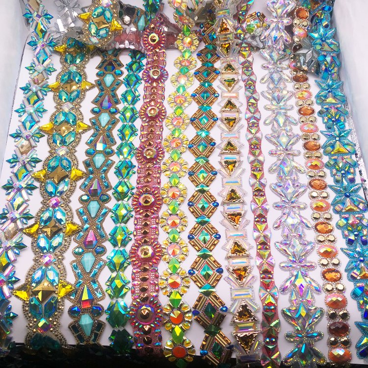 Trinidad & Tobago carnival costumes resin stones trimmings decoration iron on rhinestone applique trimmings for costume crafting