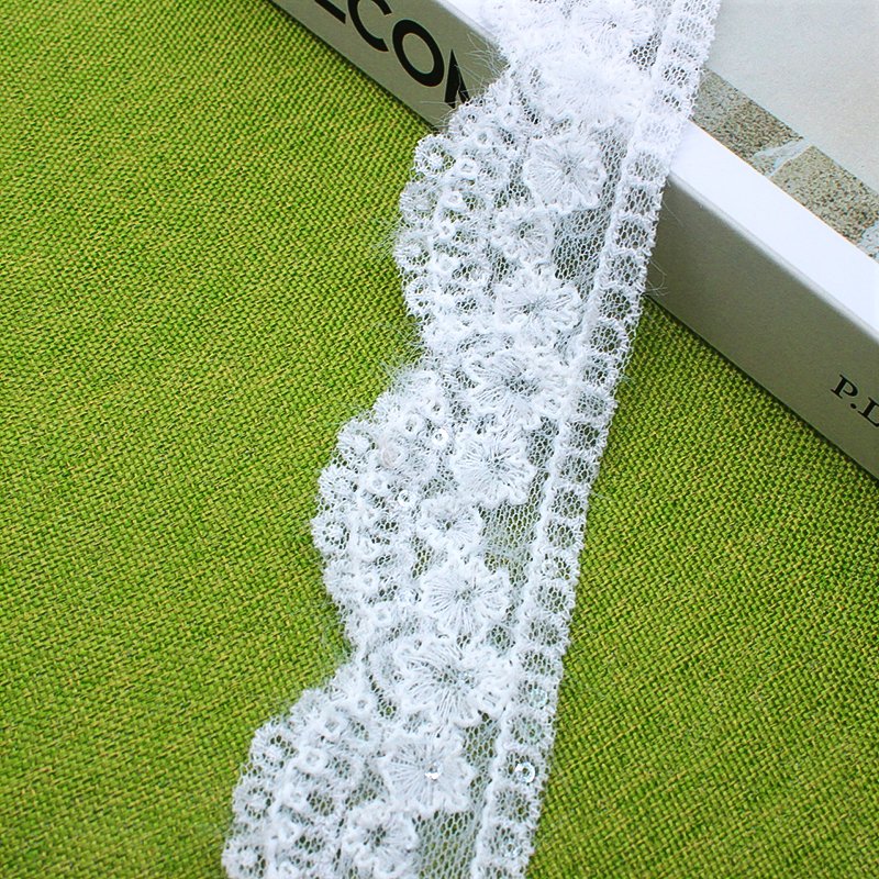 High quality wool sequin embroidered lace French lace trim Guipure Lace for clothing