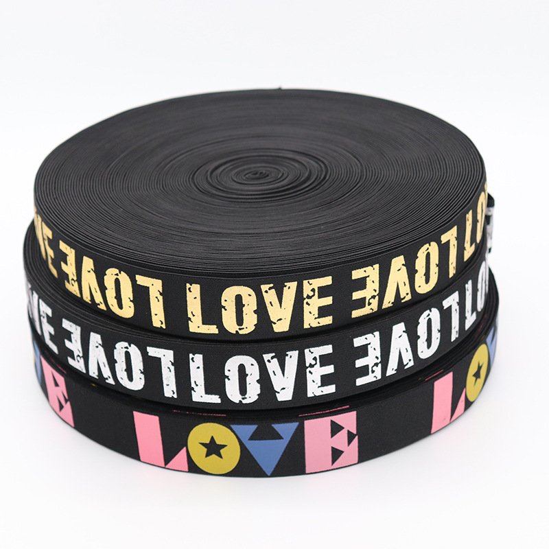 Free sample Woven Knitted Jacquard Ribbon Custom logo Nylon/Polyester webbing trims For Underwear