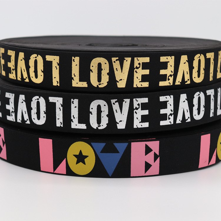 Free sample Woven Knitted Jacquard Ribbon Custom logo Nylon/Polyester webbing trims For Underwear