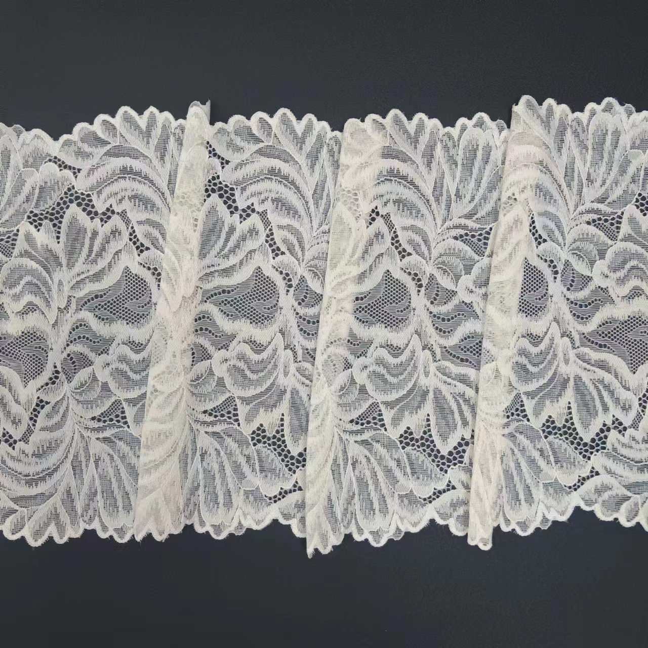 22 cm Customizable Colors Voile Nylon Spandex Black Lace Fabrics Tulle Elastic Roll White Lace Trim Women's Bra Decorative