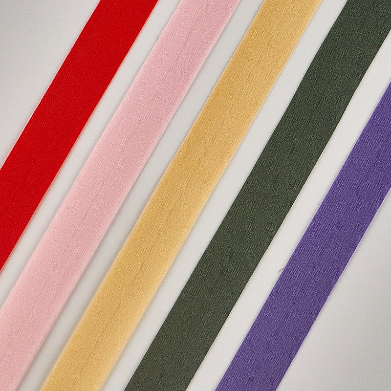 Wholesale Custom 0.6cm-4cm Colored Nylon Edging Underwear Elastic Band Fold Over Elastic Rubber Bands For Garment