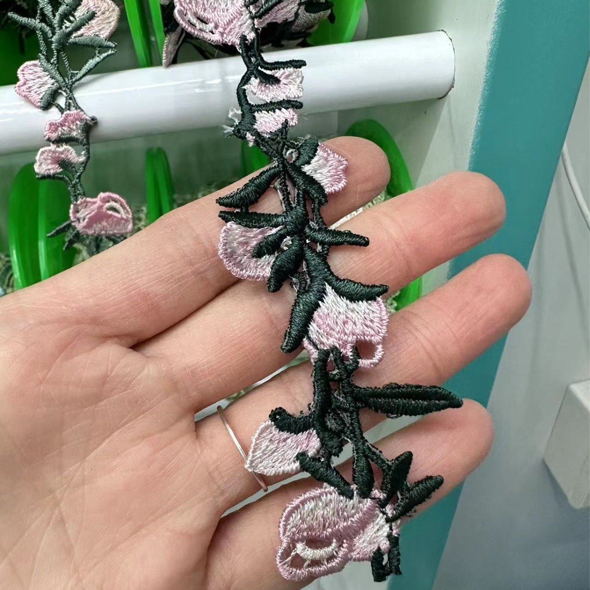 width 2 cm embroidery necklace Lace Trimming colorful Polyester Lace ribbon for dress