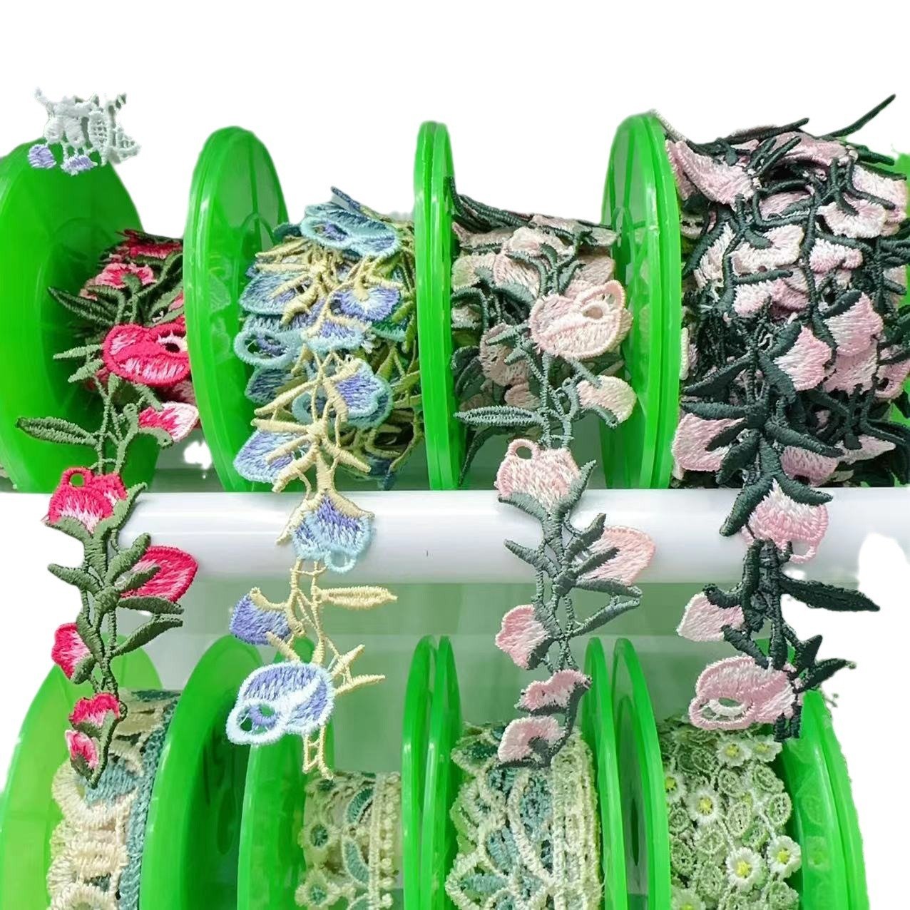 width 2 cm embroidery necklace Lace Trimming colorful Polyester Lace ribbon for dress
