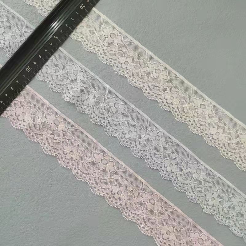 Fashion French Elastic Lace Trim 1-2 CM bridal Lace Trim for Women Wedding Dress Garment