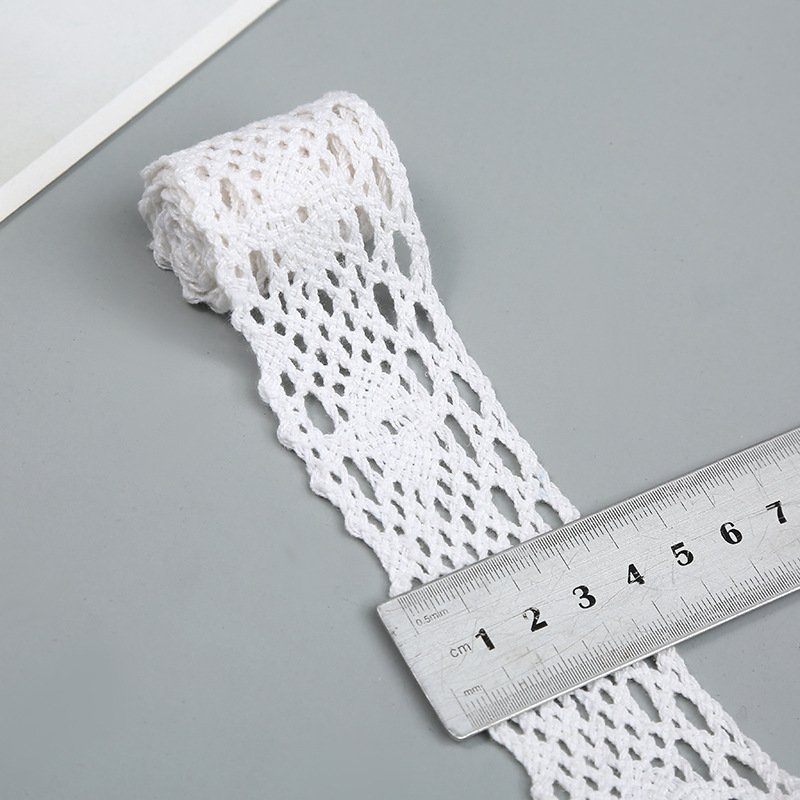 Wholesale Custom Luxury Ribbon Crochet Lace, 100% Cotton Crocheted Embroidery Lace trimming