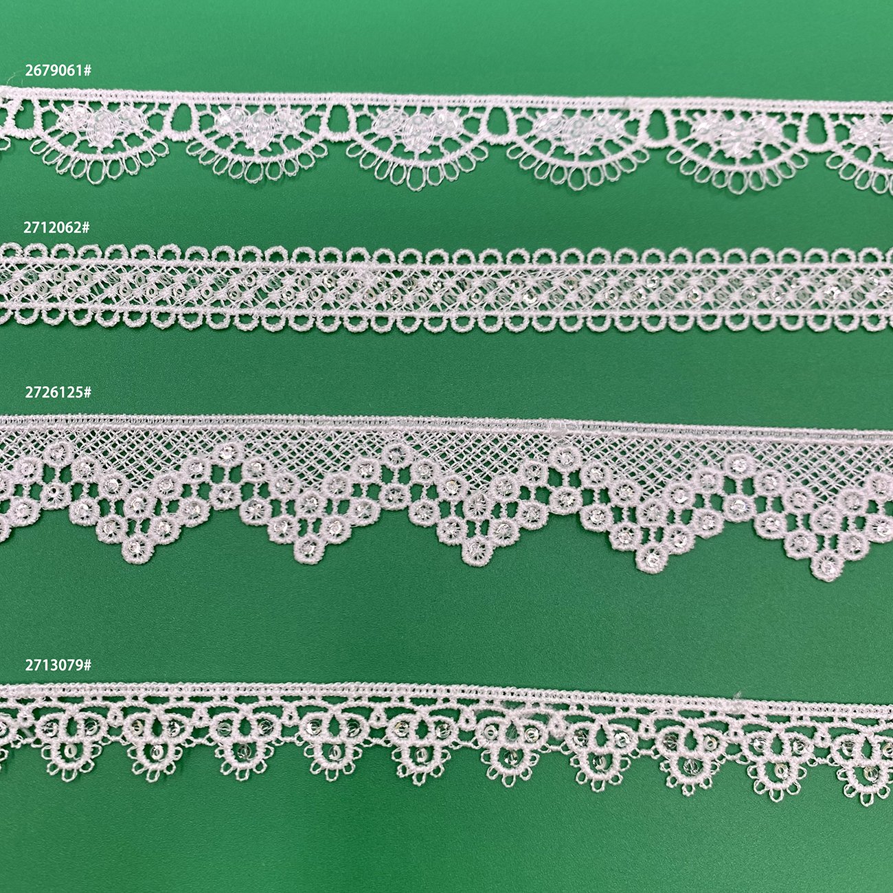 Factory Wholesale Embroidery Sequins And Bead Lace Trim Custom Green Fringe Polyester Shiny Lace Fabric