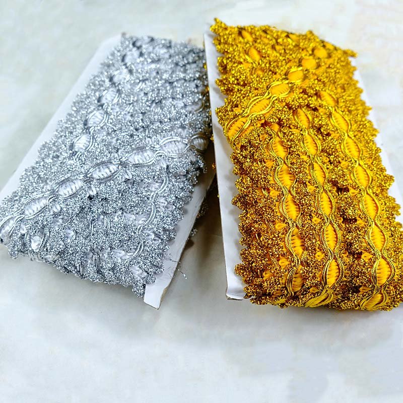 45mm diy garment accessories costume sewing material upholstery craft decorative webbing trimming edge metallic gold lace trims