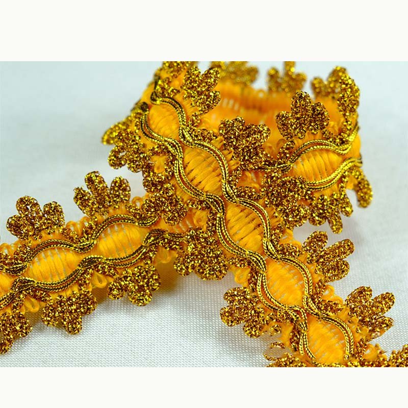 45mm diy garment accessories costume sewing material upholstery craft decorative webbing trimming edge metallic gold lace trims
