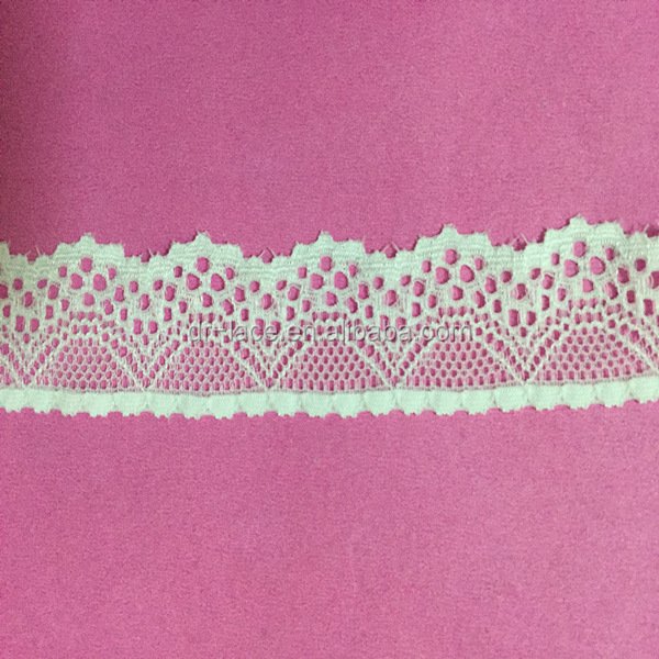 3.0cm width scalloped mesh net lycra lace trim