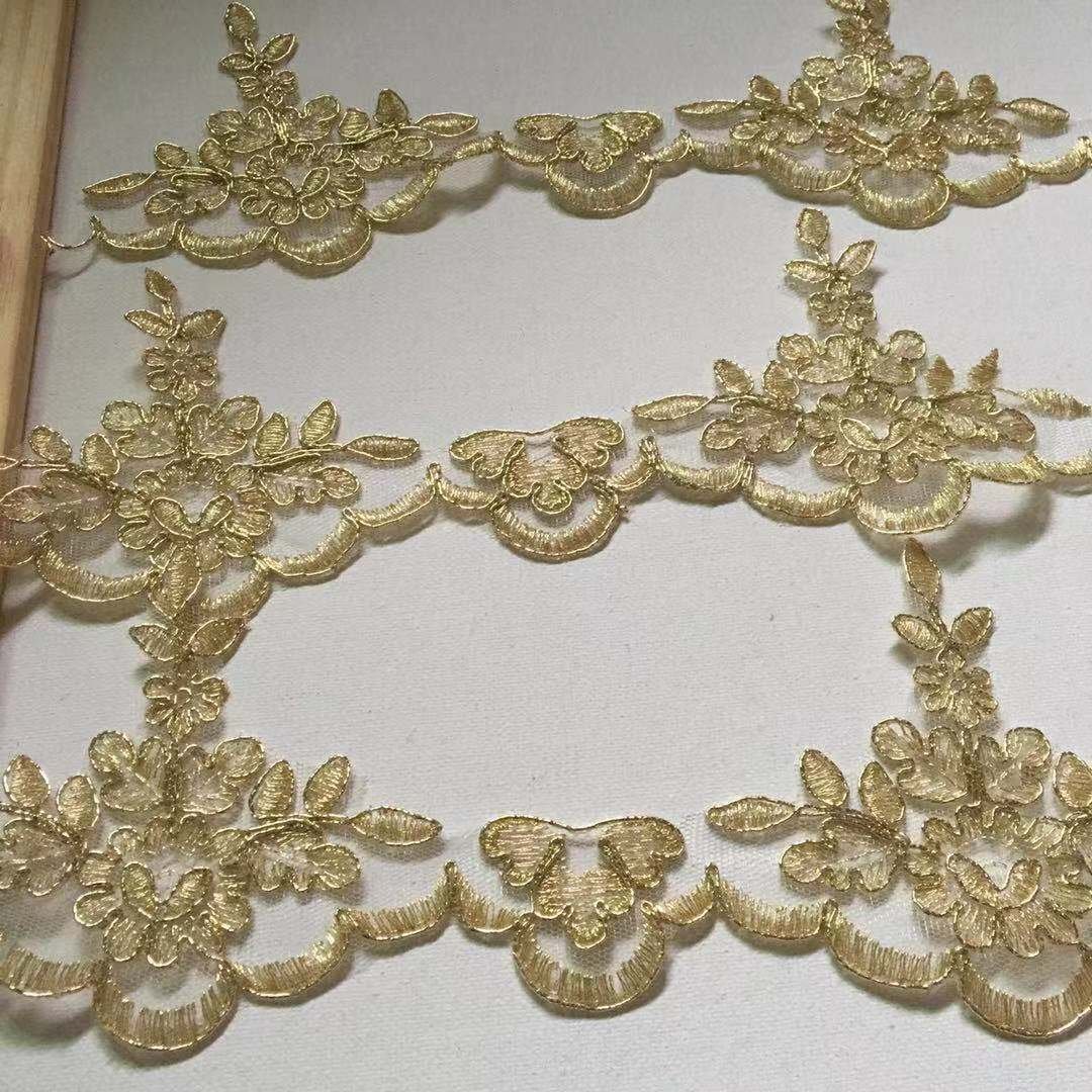 swiss voile lace austria,luxury gold lace trim for dress,organza border lace trim