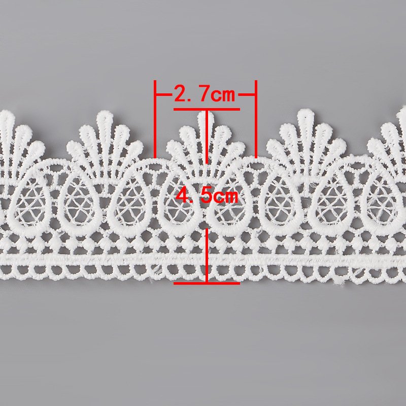 wholesale white water soluble lace band 4.5cm picot edged embroidery lace trim for ladies dress