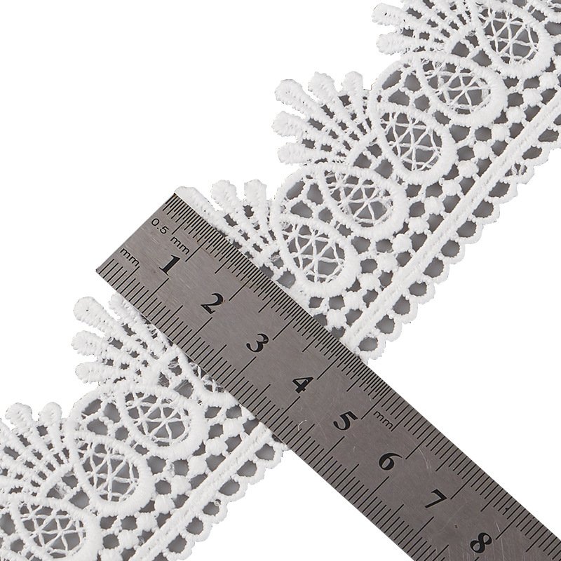 wholesale white water soluble lace band 4.5cm picot edged embroidery lace trim for ladies dress
