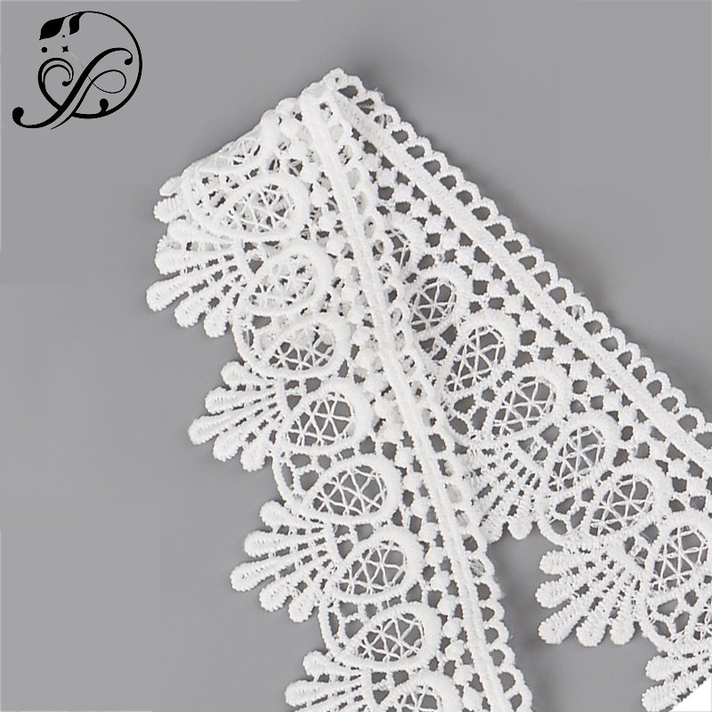 wholesale white water soluble lace band 4.5cm picot edged embroidery lace trim for ladies dress