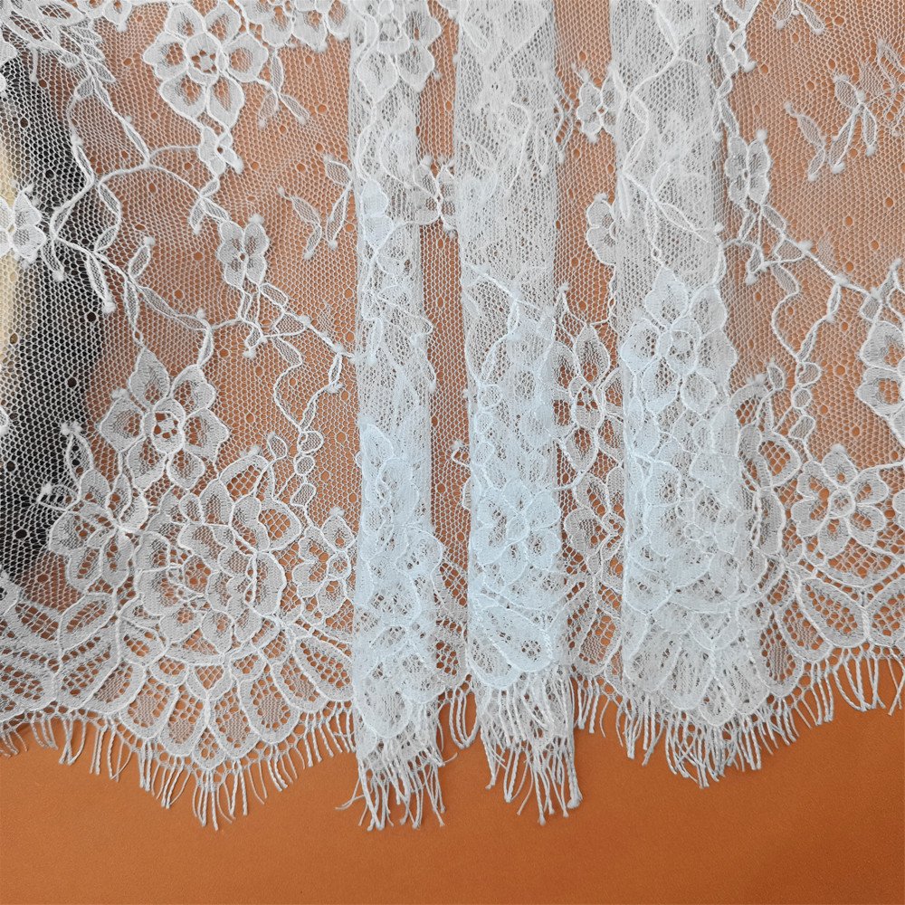 Jacquard 3 Meters per Piece Nylon Eyelash Lace Trim Good Techniques Flower Embellished Fabric Wedding Lingerie Underwear