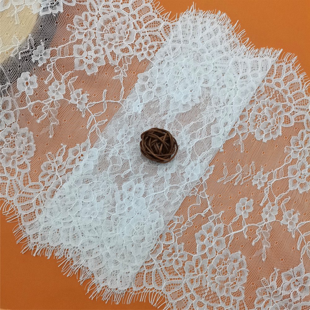 Jacquard 3 Meters per Piece Nylon Eyelash Lace Trim Good Techniques Flower Embellished Fabric Wedding Lingerie Underwear