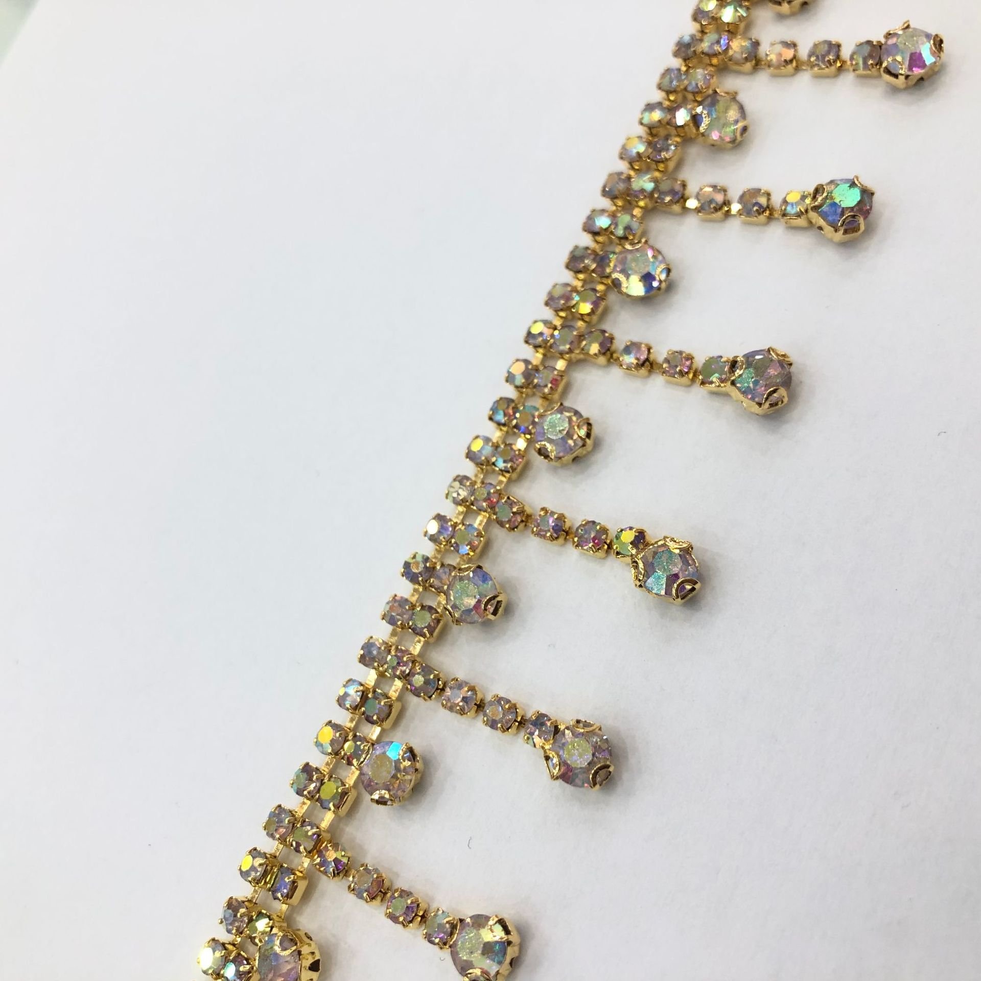 Wholesale Garment Accessories Custom Crystal Decorative Rhinestone Fringe Trim For Garment Jewelry Decoration