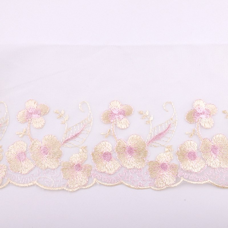 Flower Spandex Nylon White Stretch Mesh Lace Trim For Clothing Bra Dress Underwear