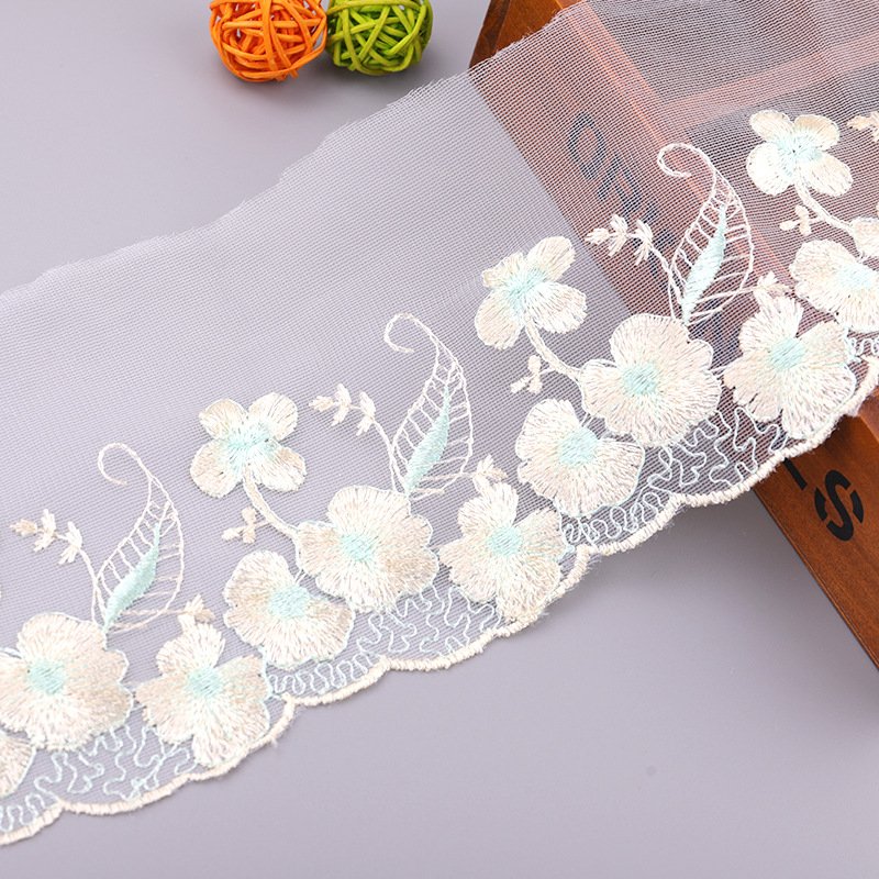 Flower Spandex Nylon White Stretch Mesh Lace Trim For Clothing Bra Dress Underwear