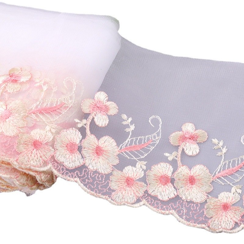 Flower Spandex Nylon White Stretch Mesh Lace Trim For Clothing Bra Dress Underwear
