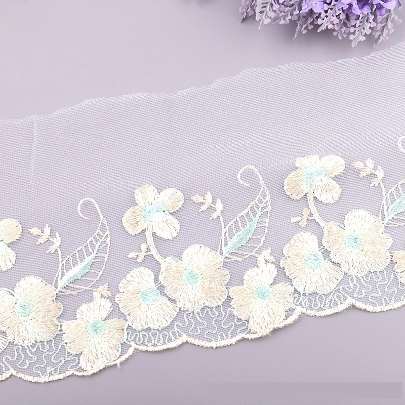 Flower Spandex Nylon White Stretch Mesh Lace Trim For Clothing Bra Dress Underwear