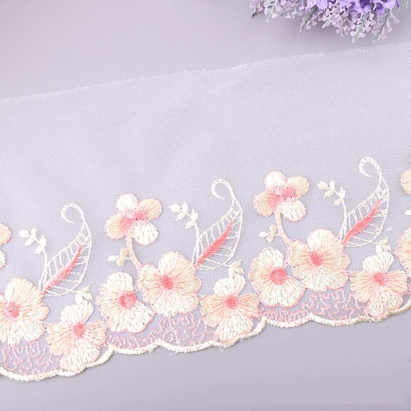 Flower Spandex Nylon White Stretch Mesh Lace Trim For Clothing Bra Dress Underwear