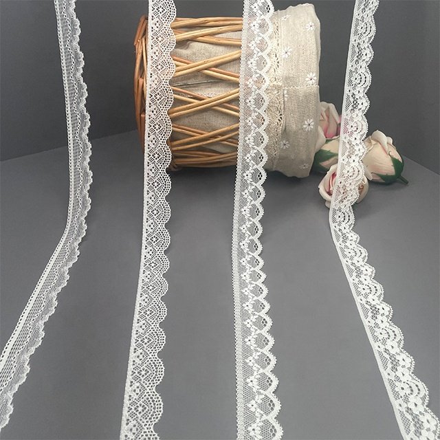 TUTON Custom French Elastic Lace 3.5/4.7/5.2/5.6 CM Trim Wholesale for Lingerie Narrow Stretch Lace Spandex / Nylon 2.4/2.5CM
