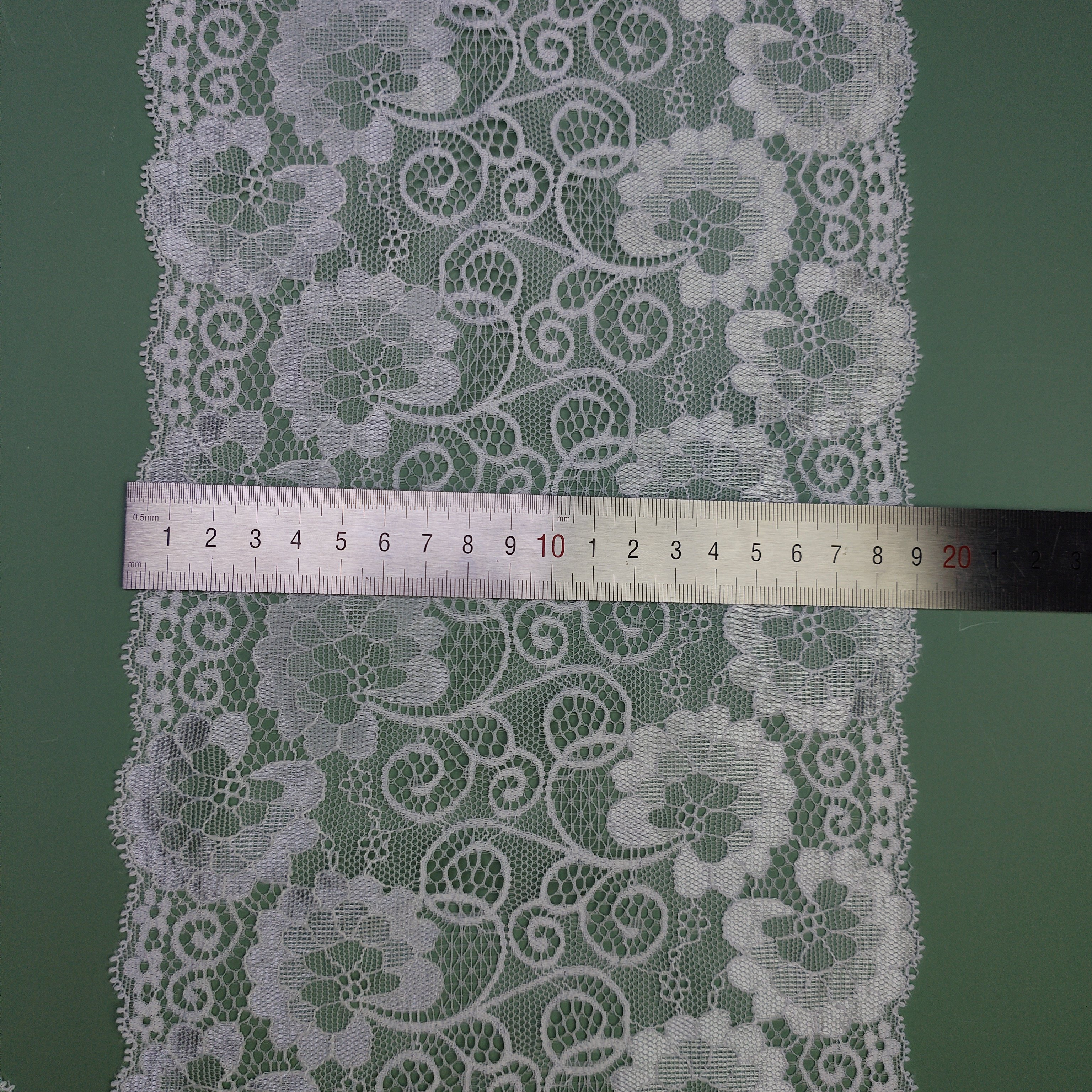 Hot Sale Bridal Stretch Tulle Border Lace Trimming Wide Knitted Nylon Elastic Lace Edge