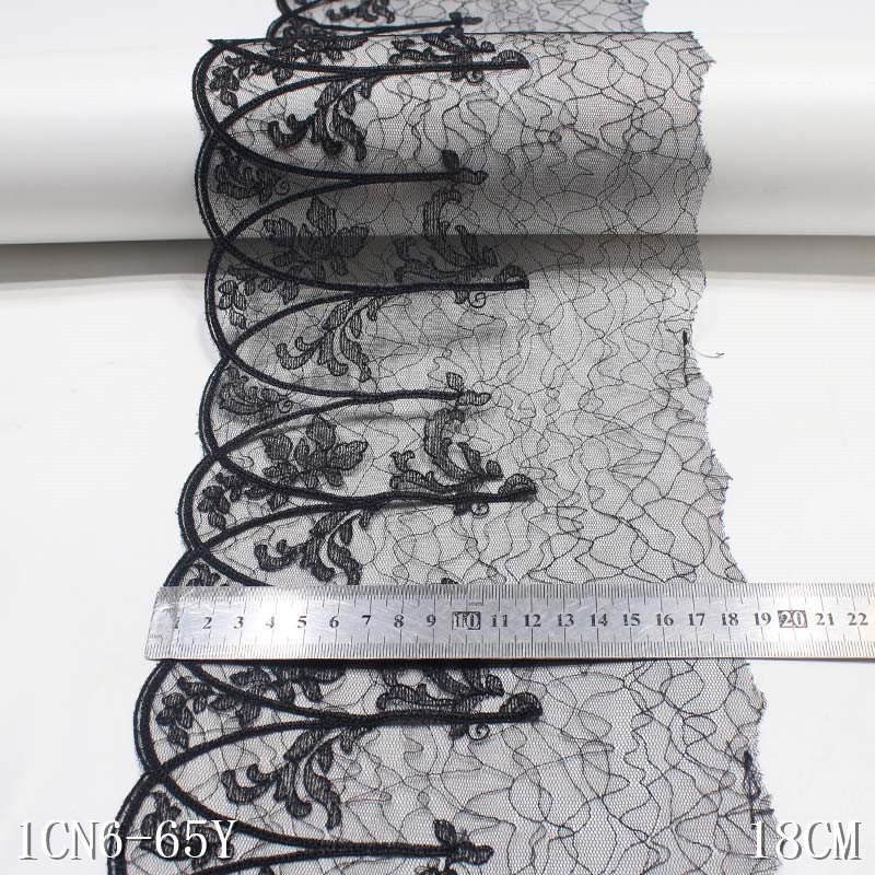 Light Blue Floral Embroidery Lace Trim for Clothes Sewing Material Lingerie Fabric 18cm Border Lace