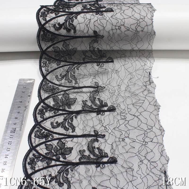 Light Blue Floral Embroidery Lace Trim for Clothes Sewing Material Lingerie Fabric 18cm Border Lace