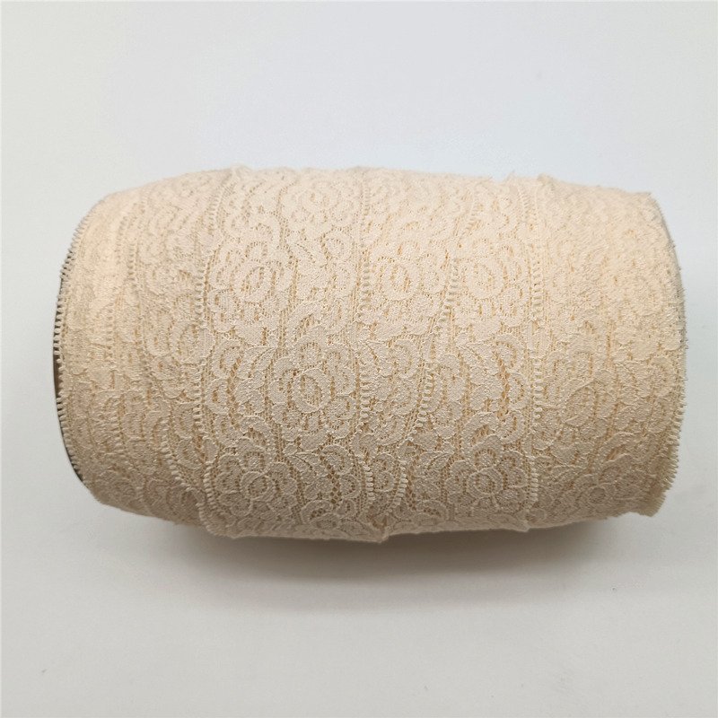 Factory Stock 5cm Pink Colorful Stretch Lace Trim Elastic Embroidery Lace Ribbon Trim For Garment Hair Accessories