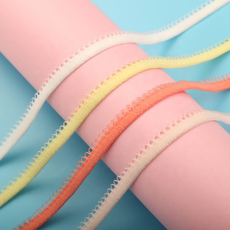 5mm flexibility Breathable Crescent fancy Multi color New trend trim Ultra thin Nylon lace elastic lifting strap Webbing Strap