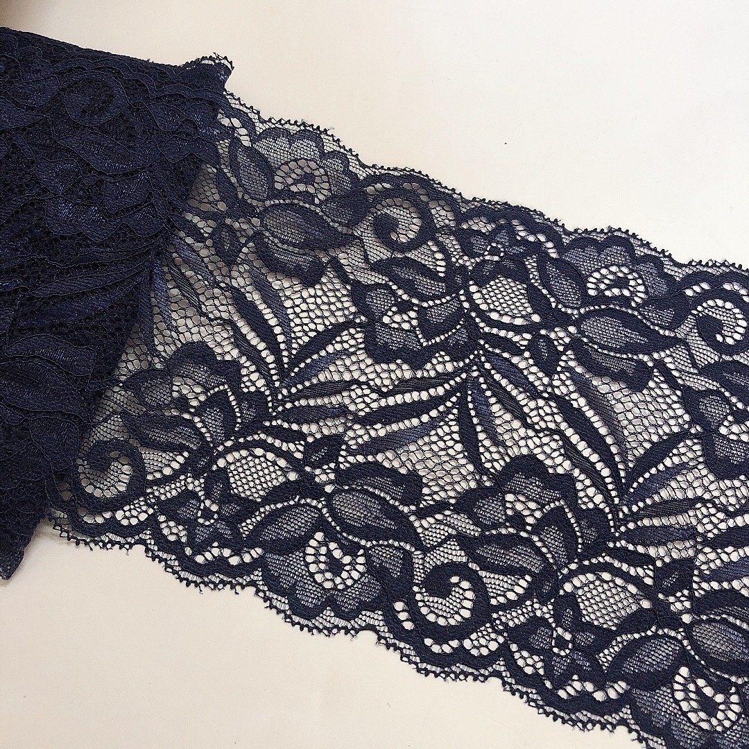 Multi colors flower spandex burgundy double ways lace trims for garment LT2315B