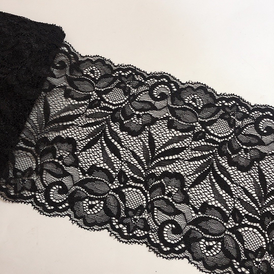 Multi colors flower spandex burgundy double ways lace trims for garment LT2315B