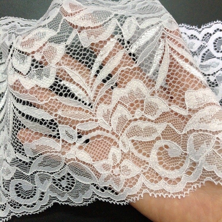 Multi colors flower spandex burgundy double ways lace trims for garment LT2315B