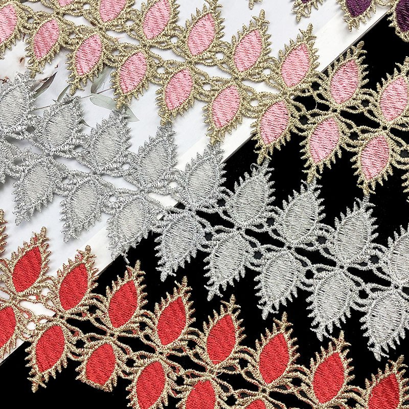 DIY costume upholstery polyester ribbon trimming embroidery border edge webbing clothes sewing textile ethnic gold lace trims