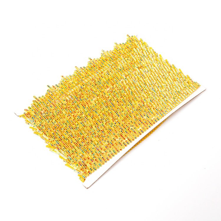 Trim Chain Yellow Pastics Inlays Fashionable a Row Rod-like Polychrome Hotfix Crystal Ss3.5 Rhinestone Customized Shoes Trim