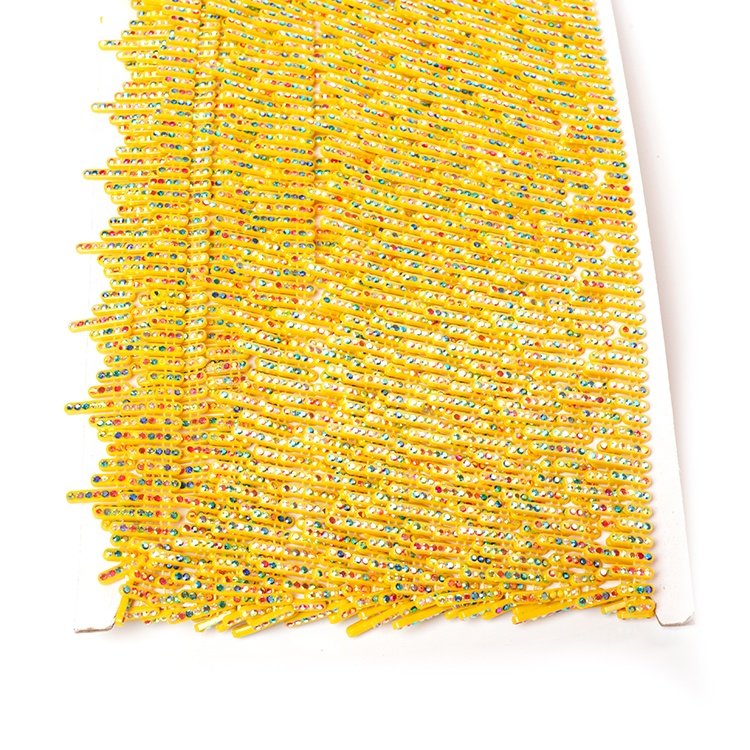 Trim Chain Yellow Pastics Inlays Fashionable a Row Rod-like Polychrome Hotfix Crystal Ss3.5 Rhinestone Customized Shoes Trim