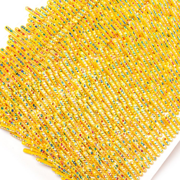 Trim Chain Yellow Pastics Inlays Fashionable a Row Rod-like Polychrome Hotfix Crystal Ss3.5 Rhinestone Customized Shoes Trim