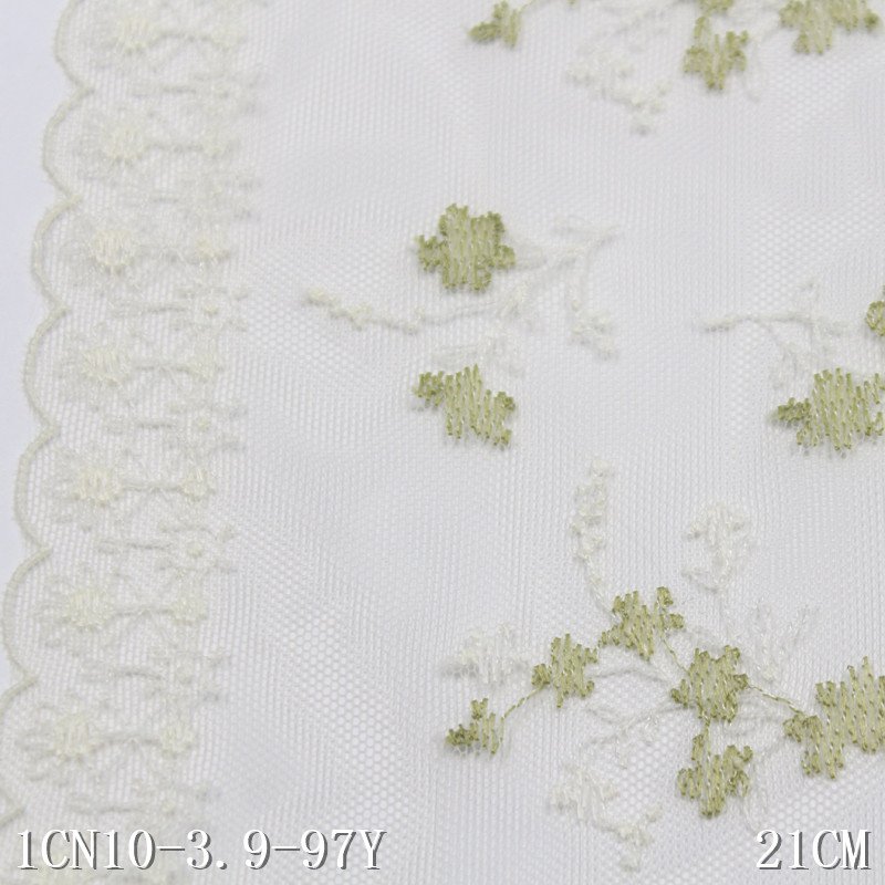 2024 New light pink Mesh small Flowers 21cm wide Embroidered Lace Trim Fabric for Women Dress Underwear
