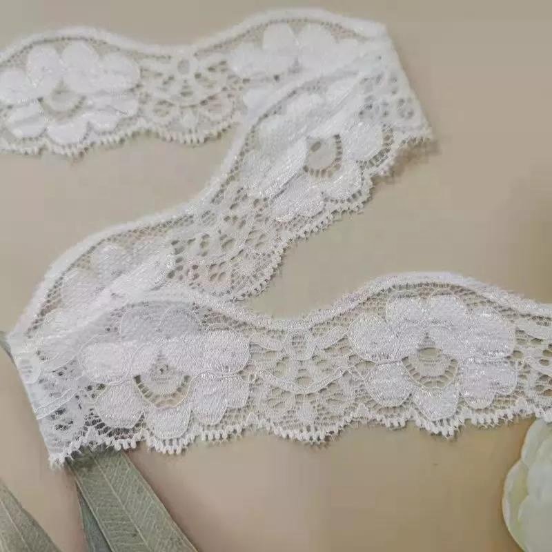 High Quality White and Black Width 3.6cm Spandex New High Quality Elastic Lace Trim for Pajamas Underwear Wedding Dresses