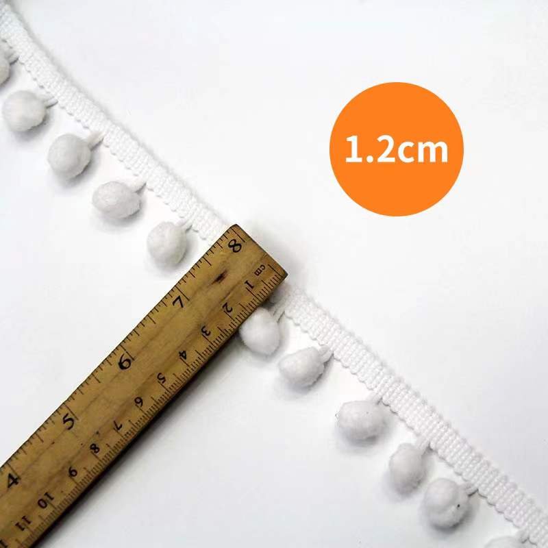 Wholesale Polyester Linen Pompom Trim Lace Border Pom Trims