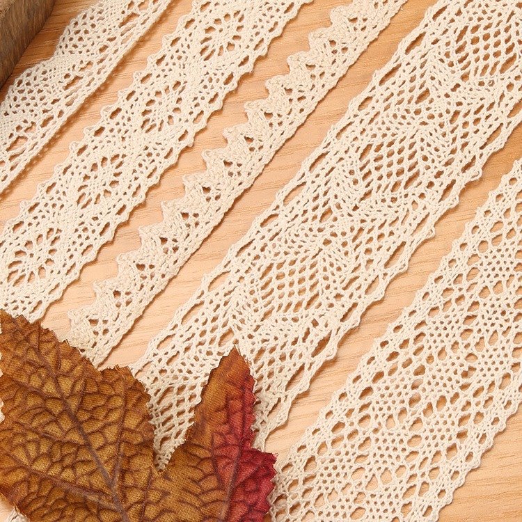 Wholesale Luxury Lace Home Textile Embroidery Fabric 100% Cotton Sustainable Crocheted Embroidery Lace Trim