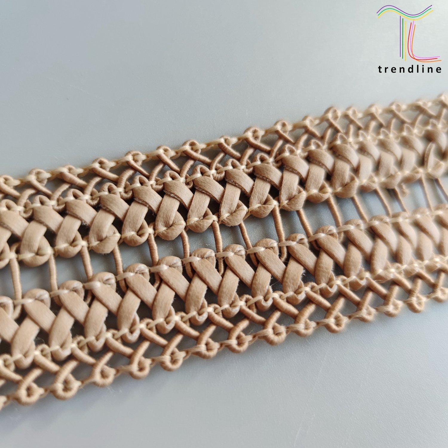 faux PU soft leather braided trimming tape for garment edging