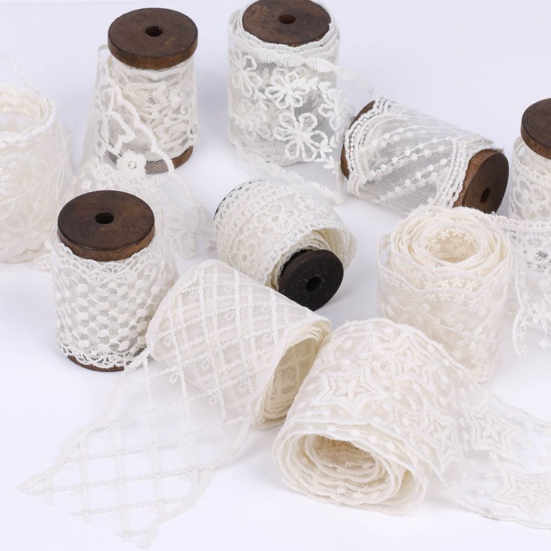 Wholesale Beige Embroidery Lace Trim for Diy Gift Hair Accessories