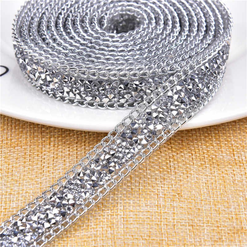original factory cheap price iron on rhinestone strass diamond decoration chain hot fix trim