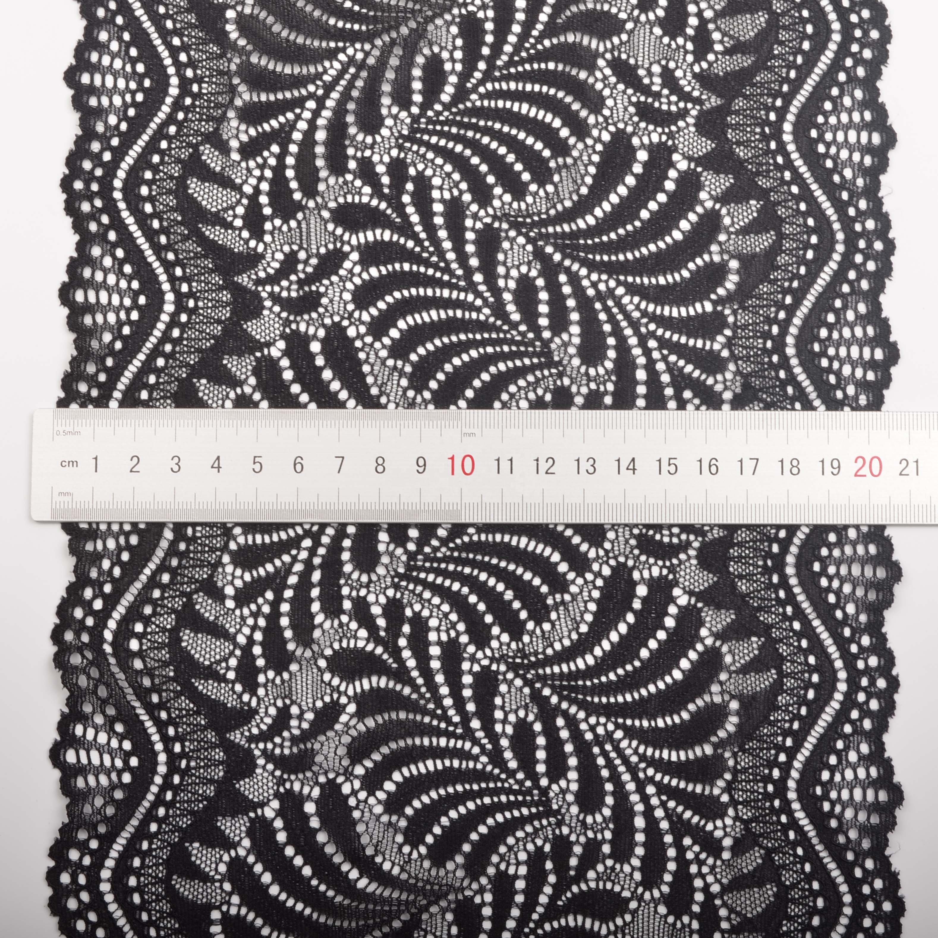8168# OEM New Design Knitted Lingerie Dress Bridal Stretch Tulle 20 cm Elastic Floral spandex nylon Lace Trim