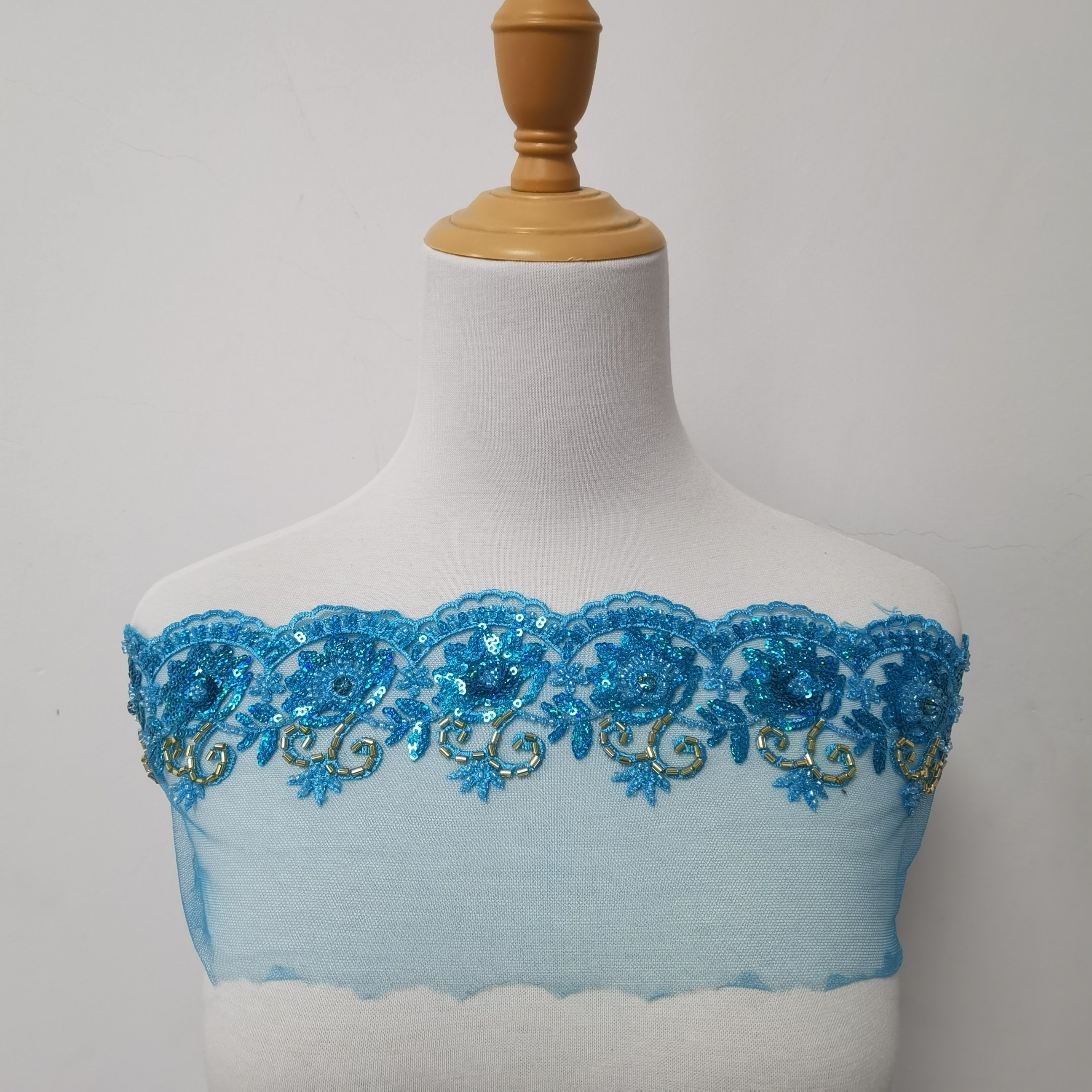 specifications low price heavy beaded lace fabric sequin with beads embroidery trim for woman dress