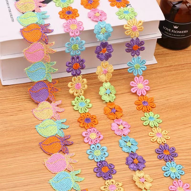 Wedding bridal polyester embroidered flower lace trim lace ribbon sewing accessories supplies crafts