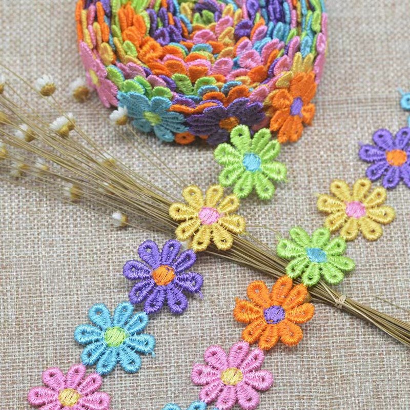 Wedding bridal polyester embroidered flower lace trim lace ribbon sewing accessories supplies crafts